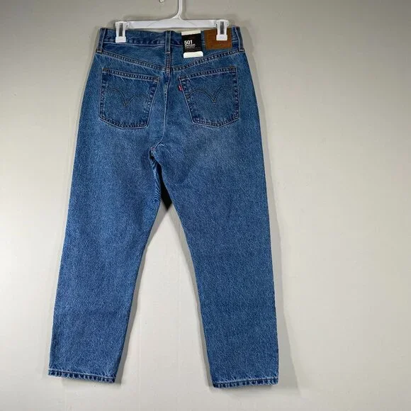 Levi's Premium 501 Cropped Denim Jeans Women's 28 High Rise Blue Casual NWT - Picture 2 of 14